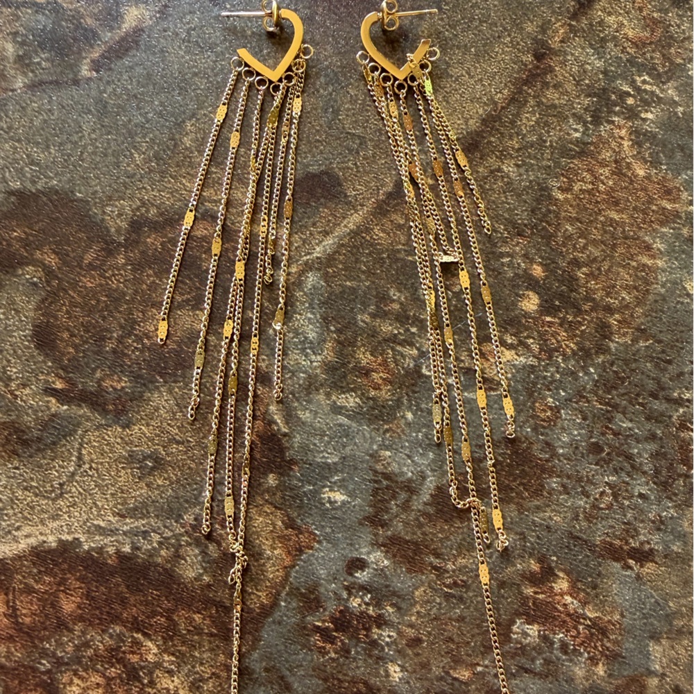 Elegant Gold Chain Earrings
